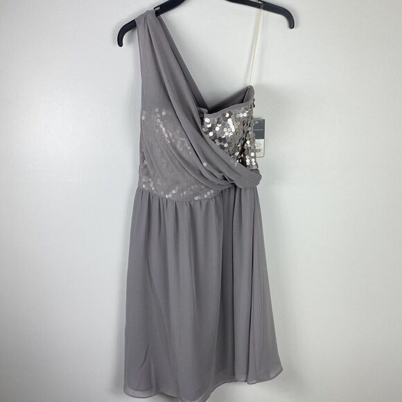Donna Ricco Party Dress Sz 6 Sequin One Shoulder Cocktail Wedding NWT - Picture 2 of 6